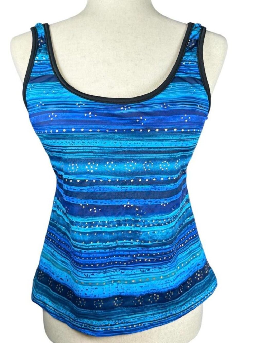 Caribbean Joe Blue Tankini Swim Tank Top